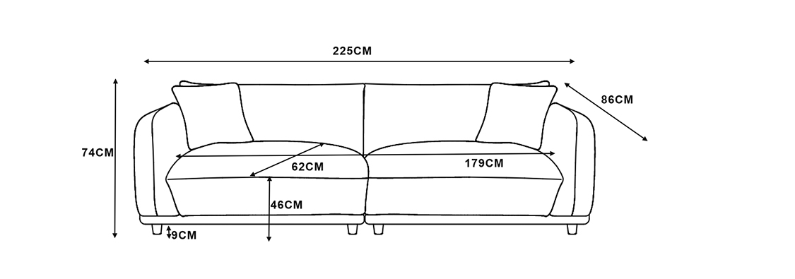 SOFA SONDRIO 3 PUESTOS